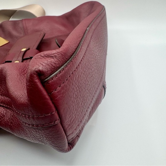 Lauren Ralph Lauren Deep Red Leather Satchel | Very Good Condition - Picture 10 of 16